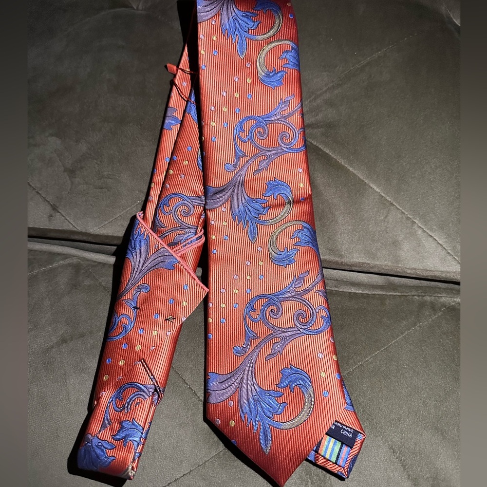 Men’s tie set orange/blue